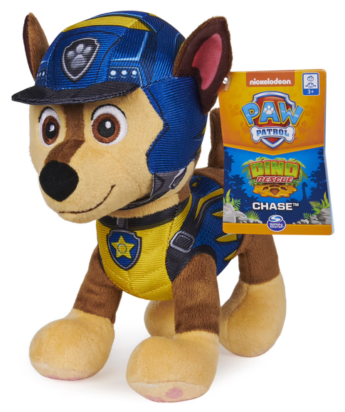 PAW Patrol, Dino Rescue Chase, Stuffed Animal Plush Toy, 8"