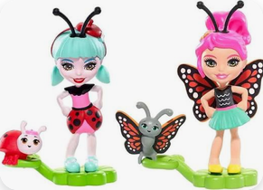 Enchantimals Cay Caterpillar & Beetrice Bee Micro Doll, 2 Pack