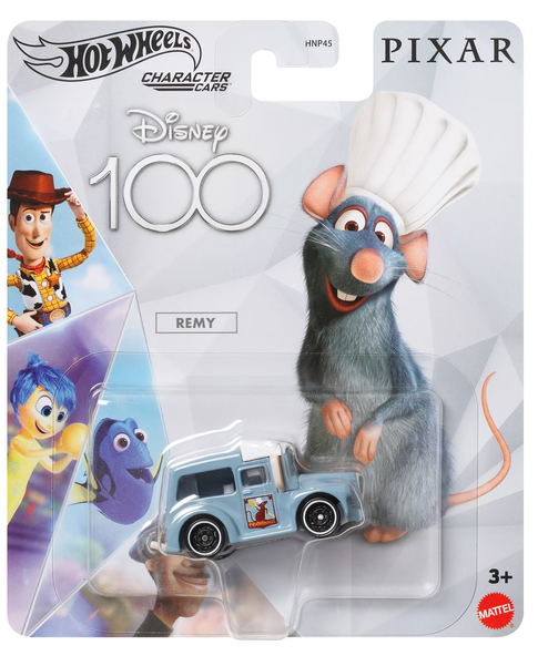 Hot Wheels Disney 100 Remy Character Car Rataouille, 1:64 Scale Collectible Toy Car, Disney and Pixar