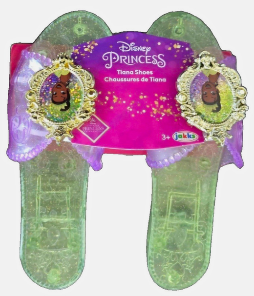 Disney Princess Tiana Glitter Dress Up Halloween 7 Inch Shoes Plastic Green Purple