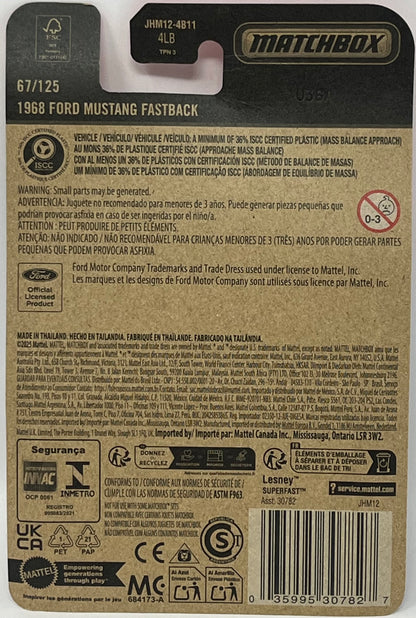 Matchbox 1968 Ford Mustang Fastback 67/125