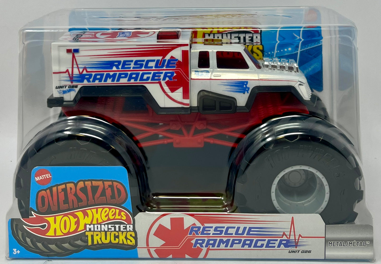 Hot Wheels Monster Trucks Oversized Rescue Rampager scale 1:24