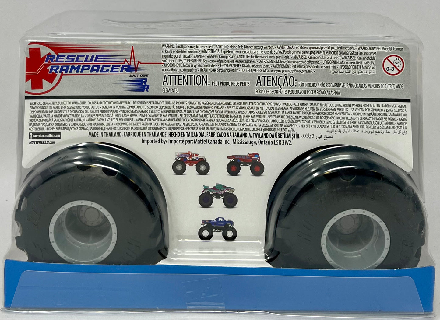 Hot Wheels Monster Trucks Oversized Rescue Rampager scale 1:24