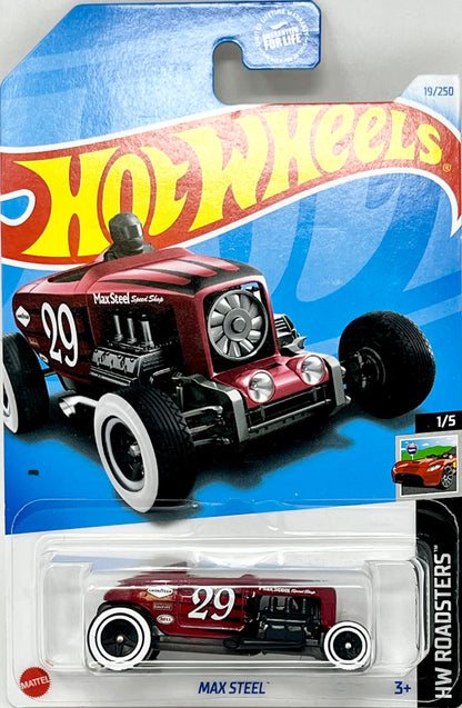 Hot Wheels Max Steel Burgundy #29 19/250 HW Roadsters 1/5