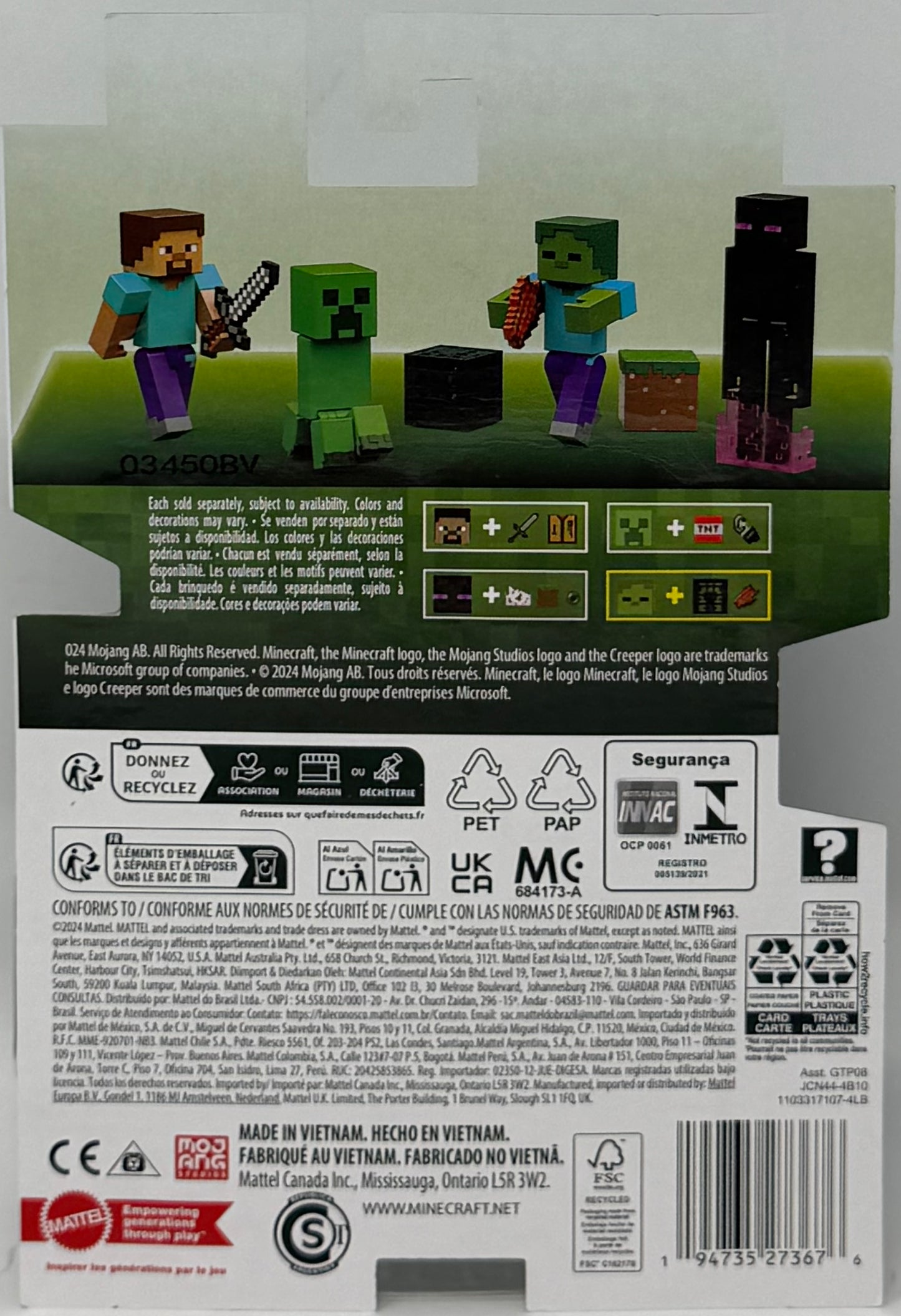 Minecraft Zombie Action Figure for Kids Ages 6 and Up