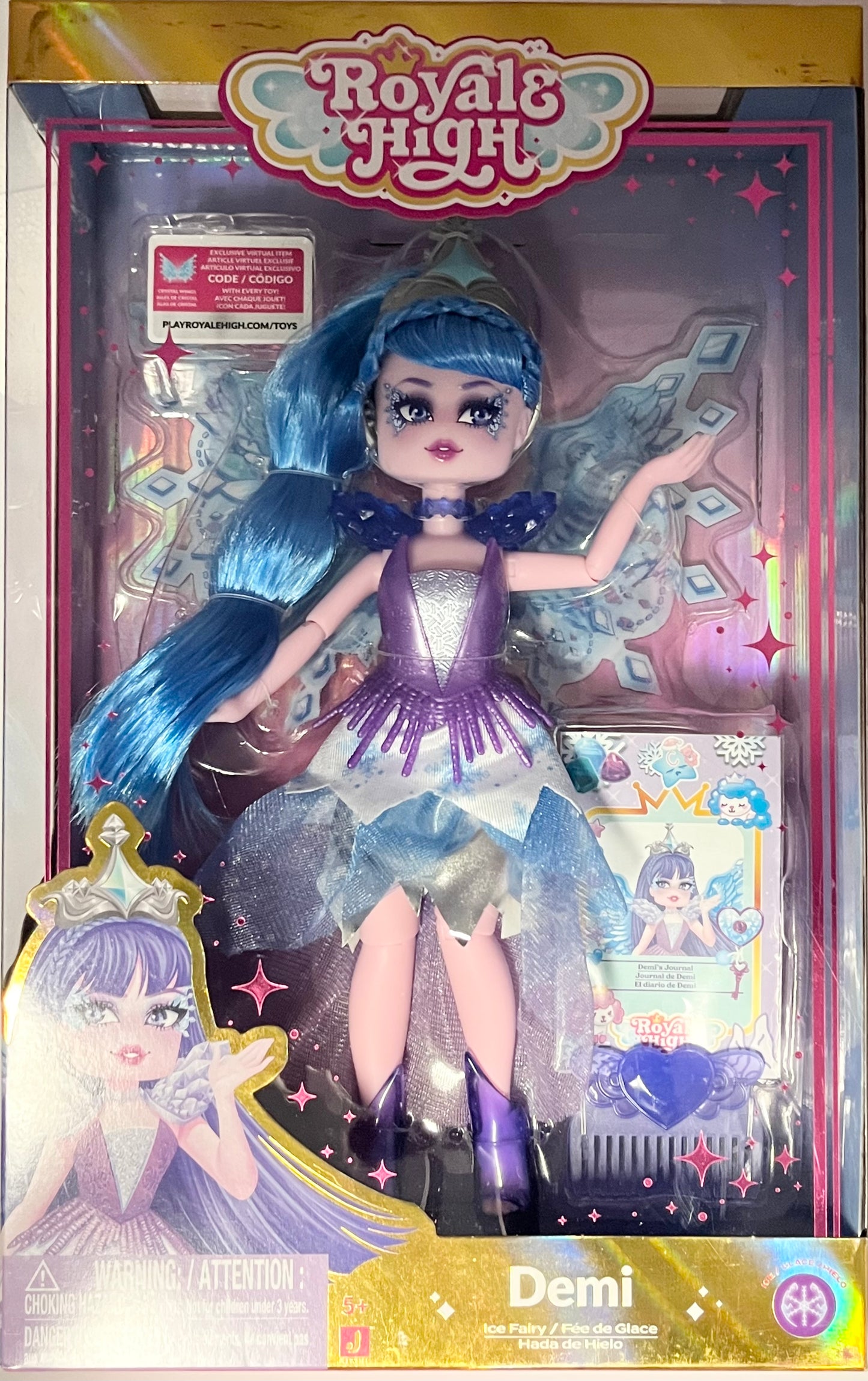 Royale High Series 2 Demi Doll [Ice Fairy, Fairy Journal, Comb & Virtual Item Code for Crystal Wings]