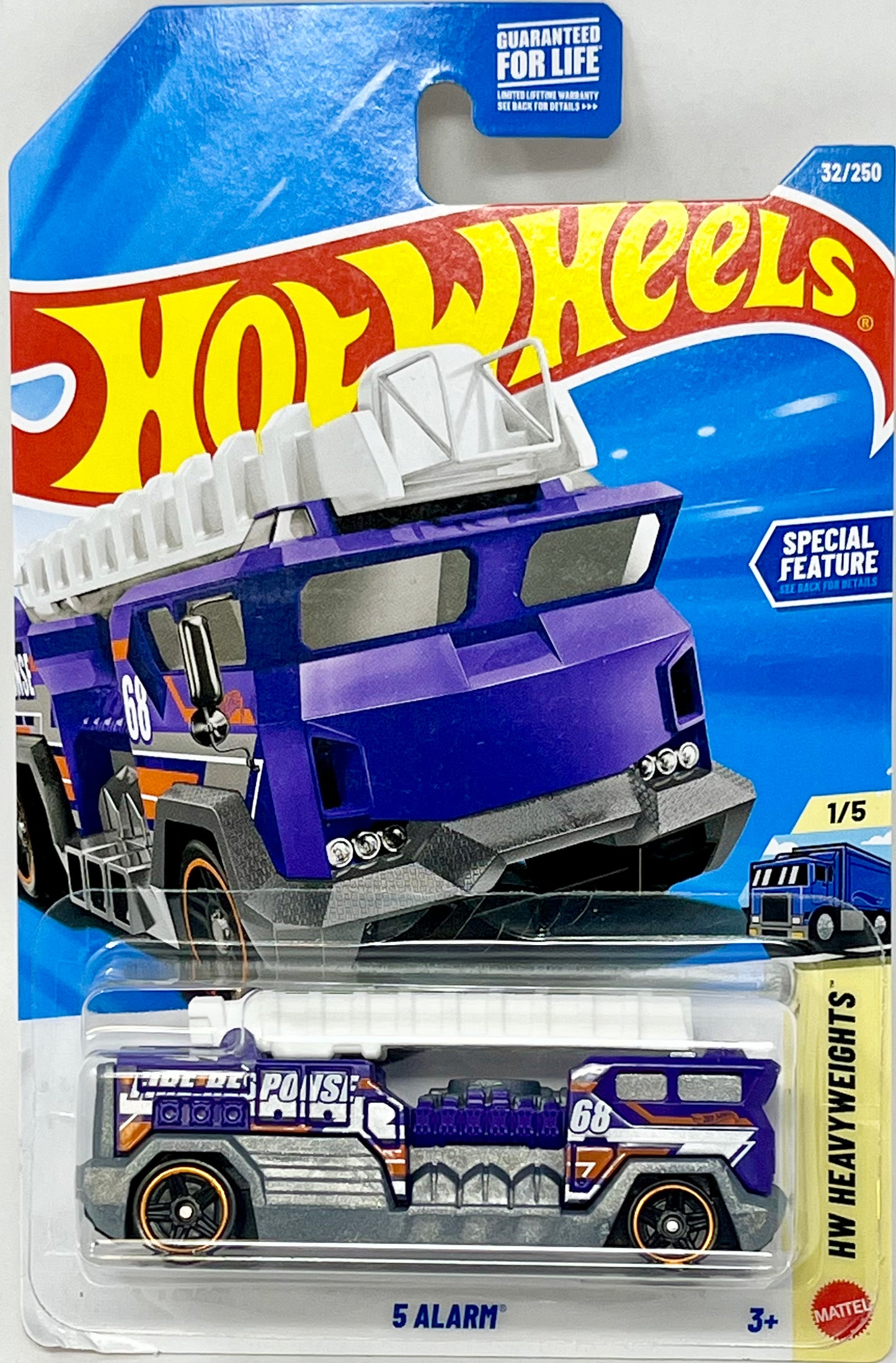 Hot Wheels 5 Alarm Purple 32/250 HW Heavy Weights 1/5 1:64 Scale 3+ Years