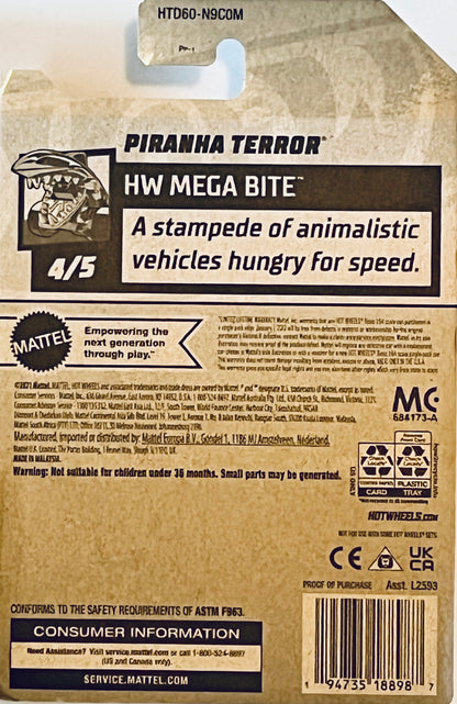 Hot Wheels Piranha Terror Pink 87/250 HW Mega Bite 4/5