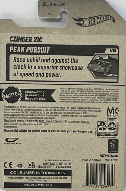 Hot Wheels Czinger 21C Orange 192/250 Peak Pursuit 1/10