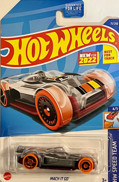Hot Wheels Mach It Go Gray 71/250 HW SPEED TEAM 4/5 Best For Track