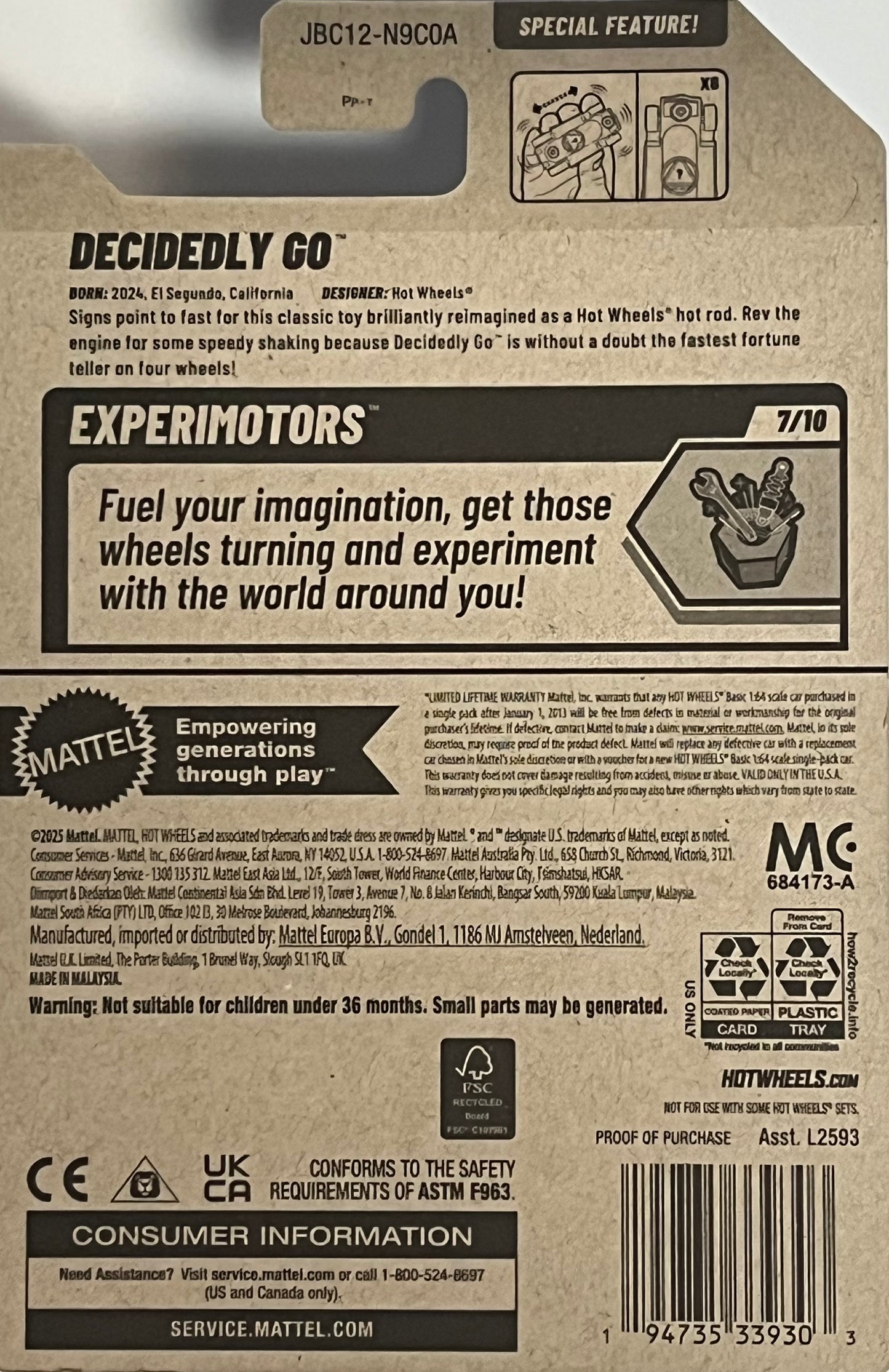 Hot Wheels Magic 8 Ball Decidedly Go (Teal) 188/250 Experimotors 7/10