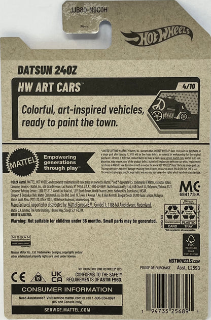 Hot Wheels Datsun 240Z Light Blue 62/250 HW ART CARS 4/10