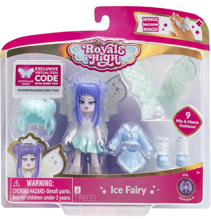 Royale High 3” Ice Fairy Fashion Doll - 1 Figure with 9 Fashion Accessories - Virtual Item Code Included - Series 2 - Ages 5+