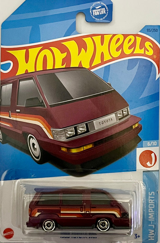 Hot Wheels 1986 Toyota Van Maroon 95/250 HW J-Imports 6/10
