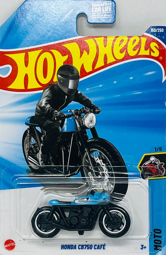 Hot Wheels Honda CB750 Cafe Blue w/ Black Seat 150/250 MOTO 1/5