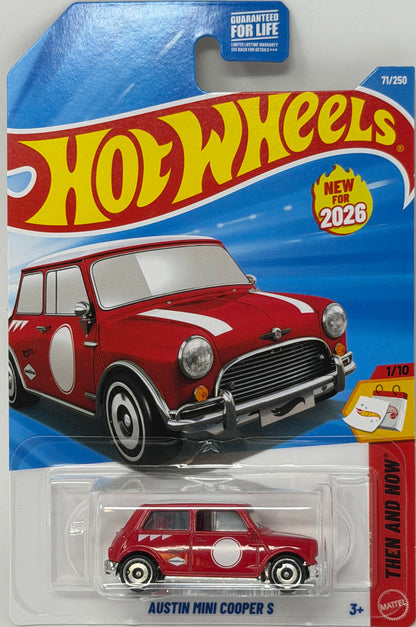 Hot Wheels Austin Mini Cooper S Red 71/250 Then and Now 1/10 Die-Cast Car 1:64 Scale