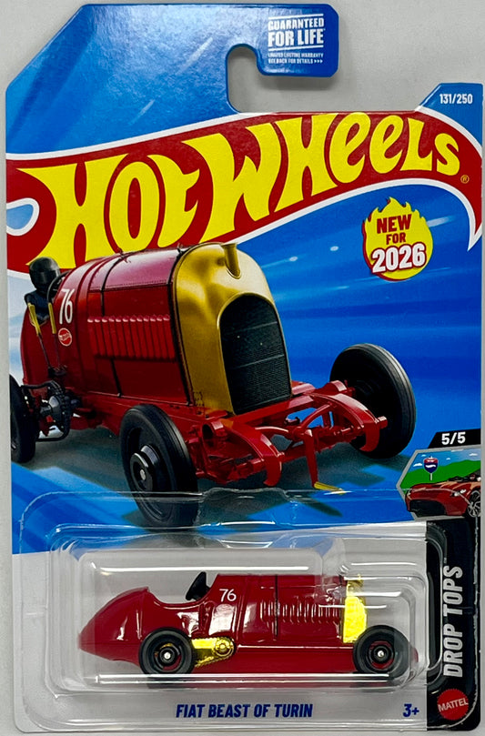 Hot Wheels Fiat Beast of Turin Red 131/250 Drop Tops 5/5 1:64 scale