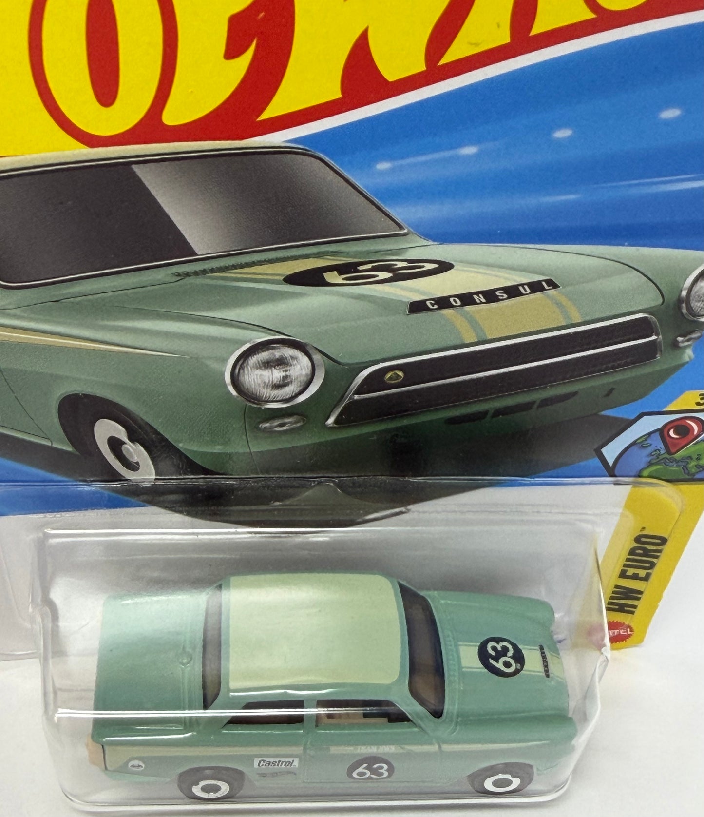 Hot Wheels Lotus Cortina Light Green #63 67/250 HW Euro 3/10