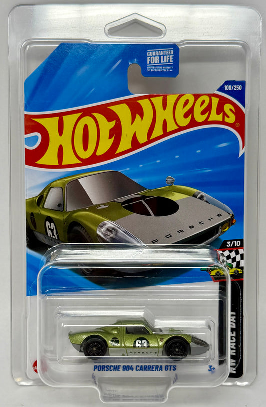 Hot Wheels Porsche 904 Carrera GTS Green/ Gray 100/250 HW RaceDay 3/10 Walgreens Exclusive With Protector