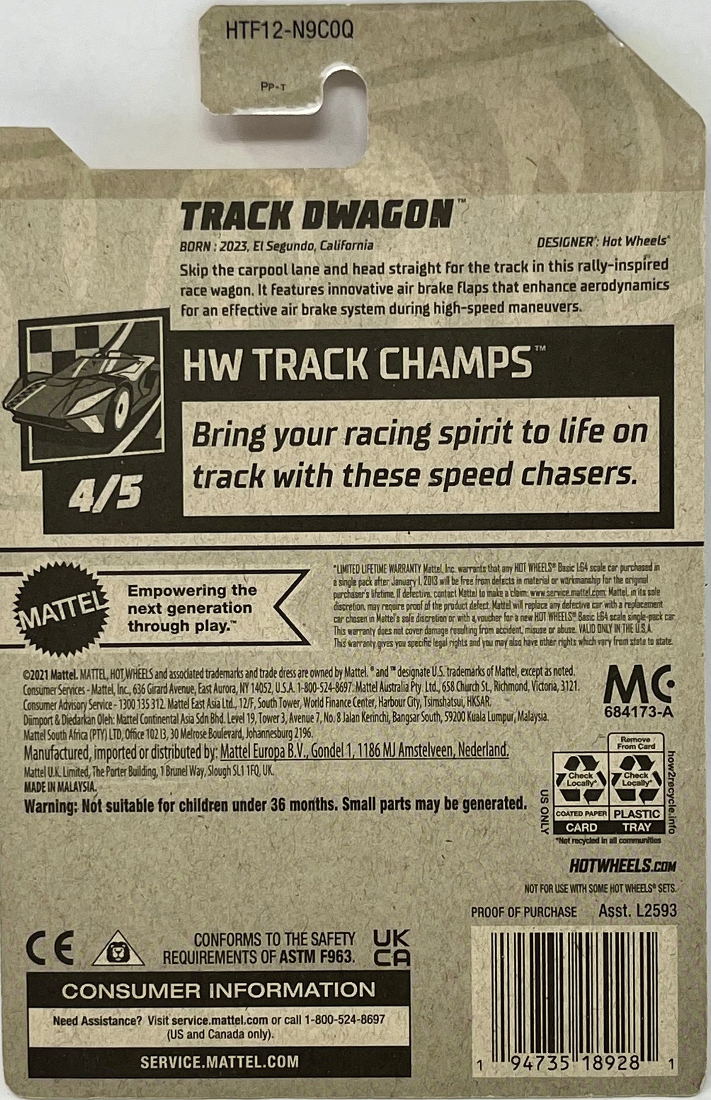 Hot Wheels Track Dwagon Black 189/250 HW Track Champs 4/5