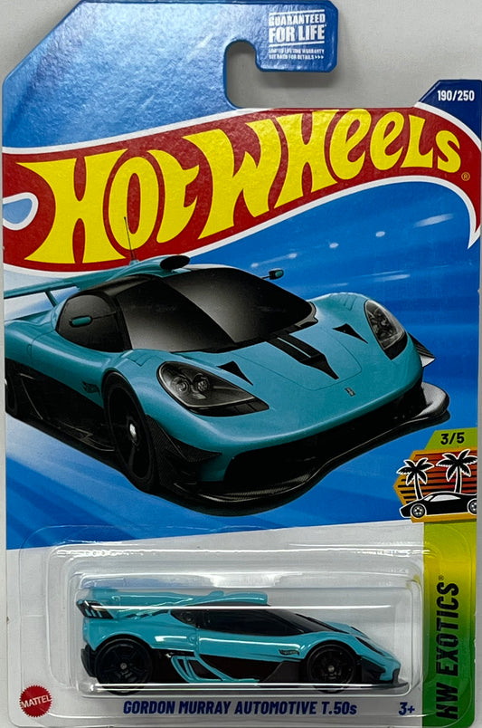 Hot Wheels Gordon Murray Auotmotive T.50s Turquoise Blue 190/250  HW: Exotics 3/5