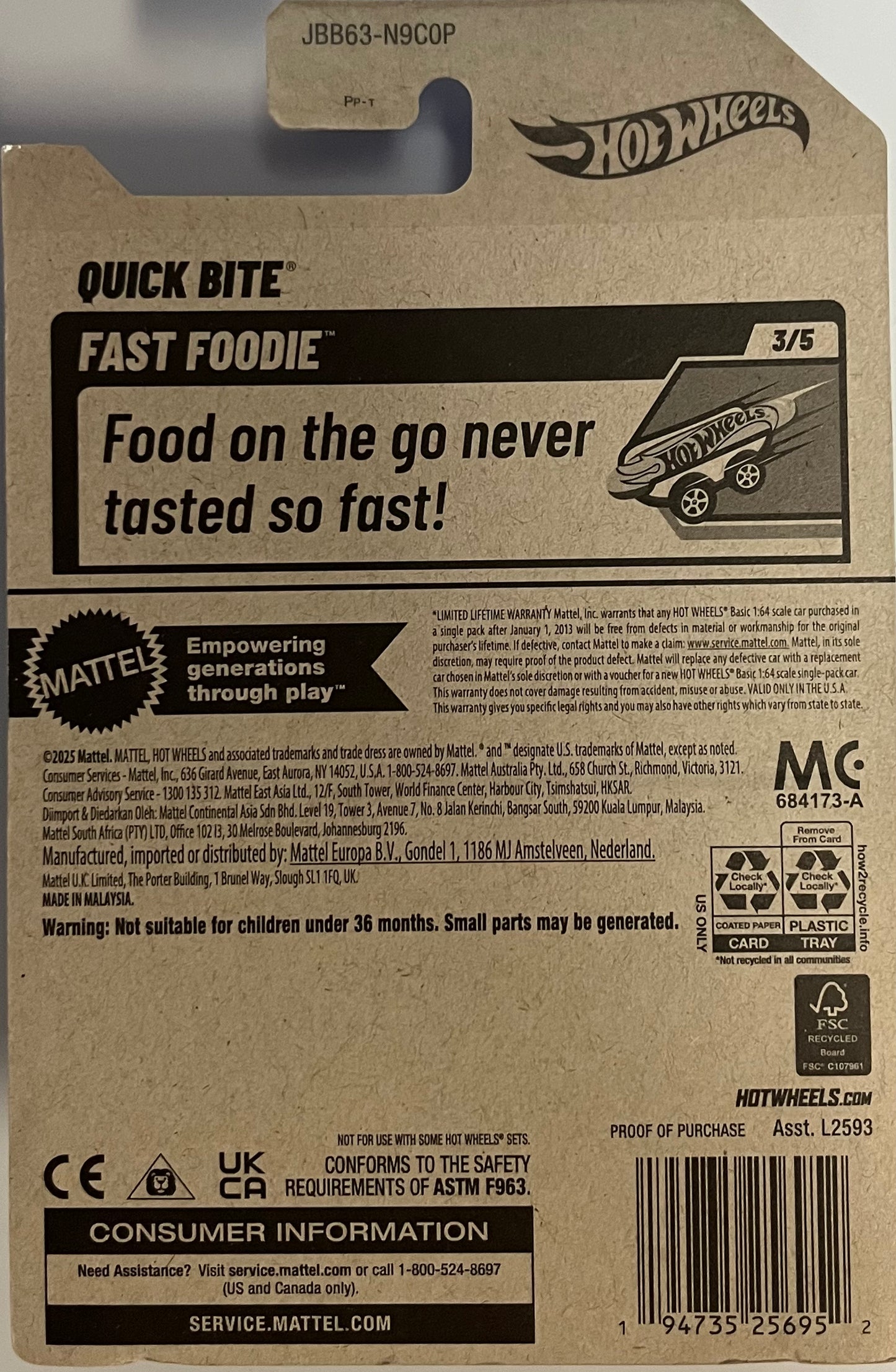 Hot Wheels Quick Bite, Fast Foodie 3/5 [Maroon/Fuego Fajitas] 149/250