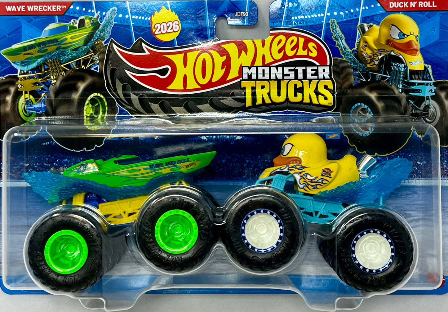 Hot Wheels Monster Trucks Wave Wrecker & Duck N’ Roll Demolition Doubles