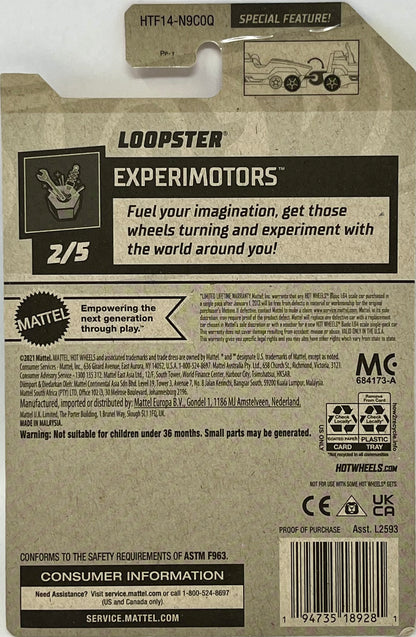 Hot Wheels Loopster Hands Up Green 48/250 Experimotors 2/5 Special Feature