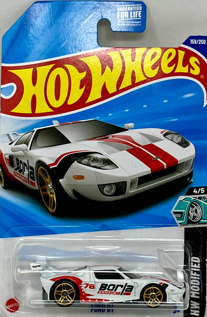 Hot Wheels White Ford GT Borla 159/250 HW Modified 4/5