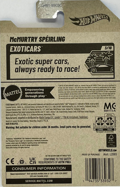 Hot Wheels McMurtry Speirling Blue 25/250 Peak Pursuit 3/10