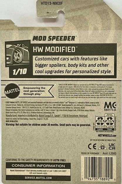 Hot Wheels Let’s Race Mod Speeder Orange & White 10/250 HW Modified 1/10