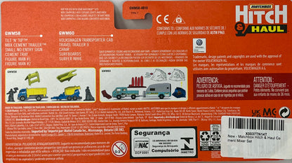 Matchbox Hitch & Haul Metal Vehicle - CONSTRUCTION ZONE (Tilt 'N' Tip & YELLOW Cement Mixer)