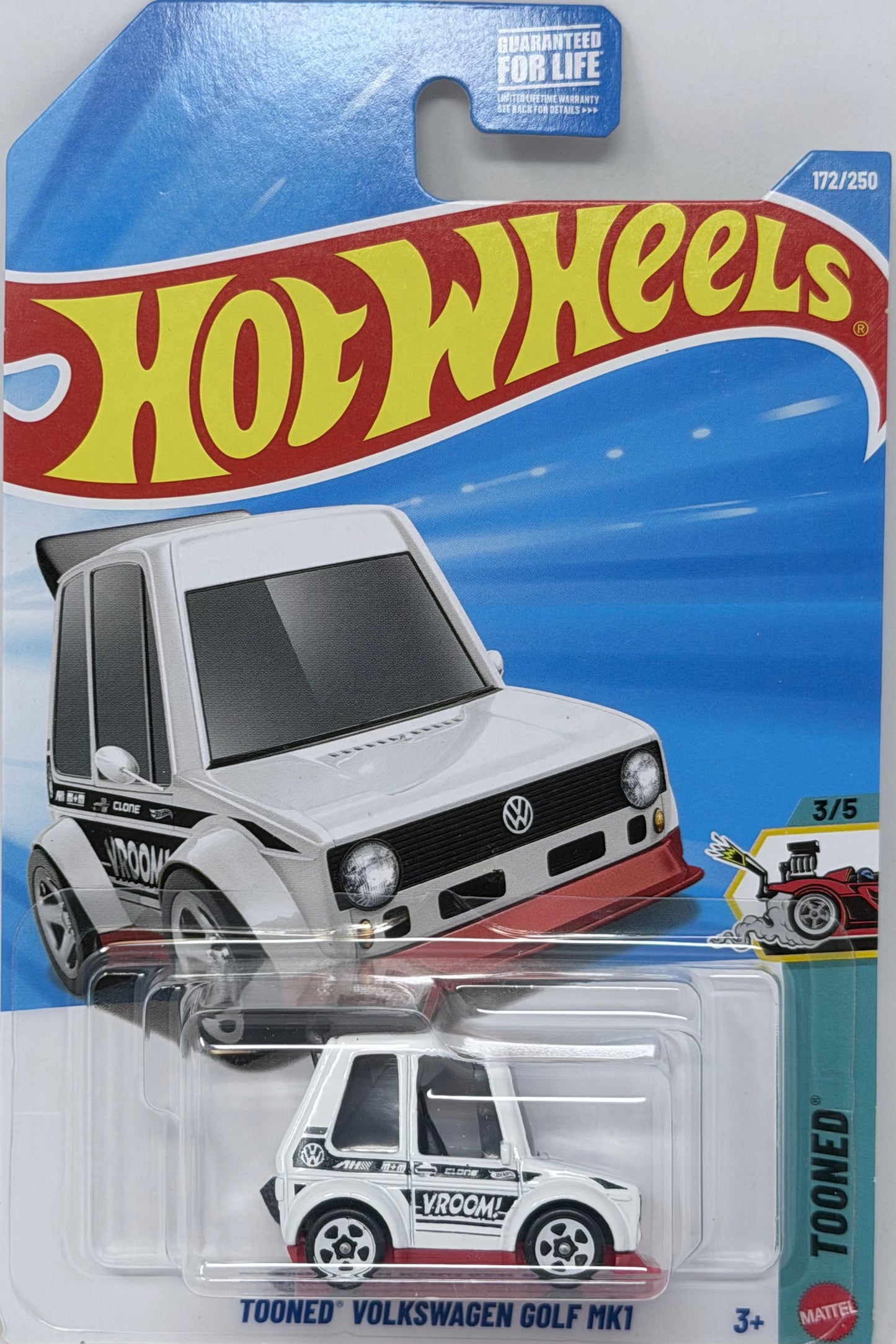 Hot Wheels Tooned Volkswagen Golf MK1 Black & White 172/250 Tooned 3/5