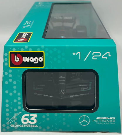 Mercedes-AMG F1 W14 E Performance #63 George Russell "Petronas" Formula One F1 1/24 Diecast Model Car by Bburago