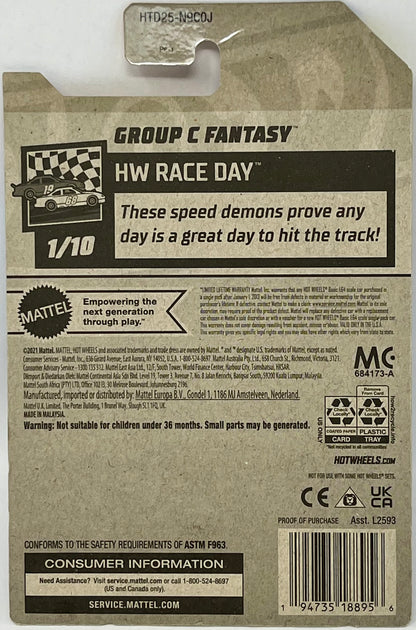 Hot Wheels Group C Fantasy Teal 74/250 HW Race Day 1/10