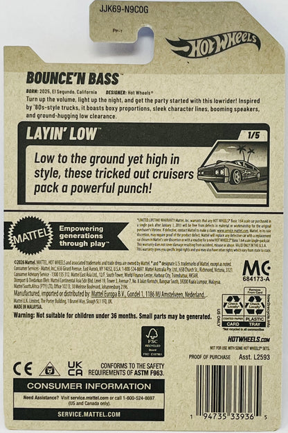 Hot Wheels Bounce 'N Bass Pink 17/250 Layin' Low 1/5