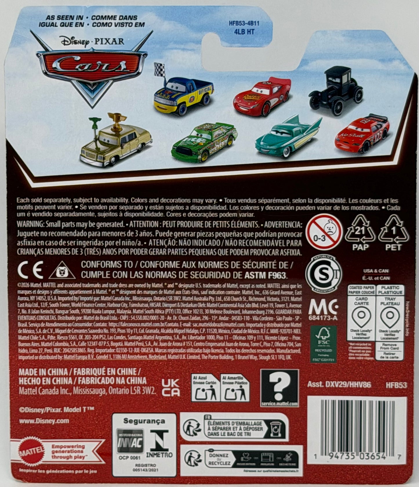 Disney Pixar Cars Cars Ralph Carlow 20th Anniversary 1:55 Scale