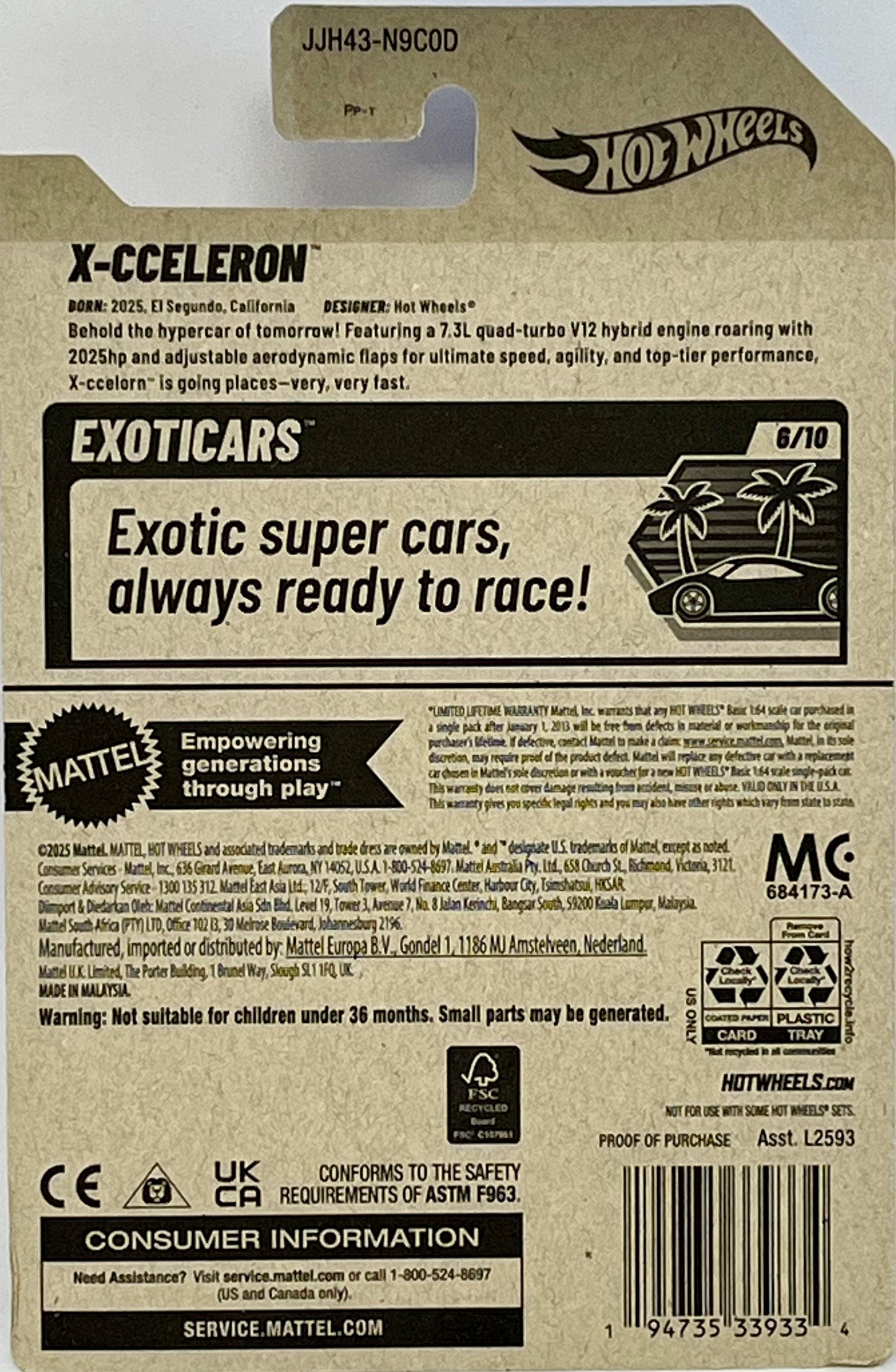 Hot Wheels X-Cceleron 75/250 Exoticars 6/10