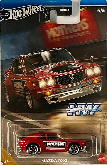 Hot Wheels Mazda RX-3 4/5 Speed Graphics “Mothers’”