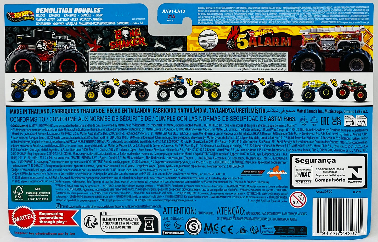 Hot Wheels Monster Trucks Bone Shaker vs 5 Alarm 1:64 Scale