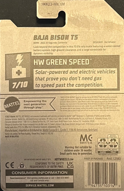 Hot Wheels Baja Bison T5 Green 143/250 HW Green Speed 7/10