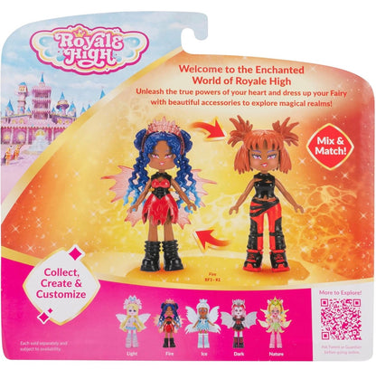 Royale High 3” Fire Fairy Fashion Doll - 1 Figure with 9 Fashion Accessories - Virtual Item Code Included - Series 1 - Ages 5+