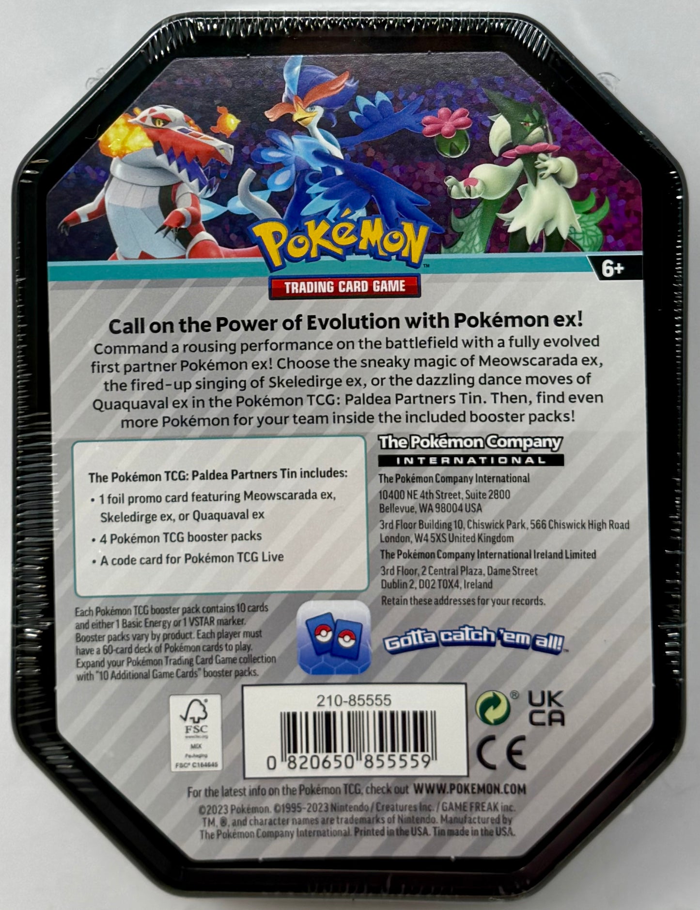 Pokemon TCG: Paldea Partners Quaquaval EX Tin