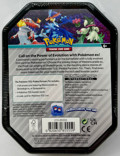 Pokemon TCG: Paldea Partners Quaquaval EX Tin