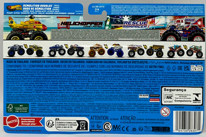 Hot Wheels Monster Trucks Helichopper and Rescue Rampager Demolition  Doubles