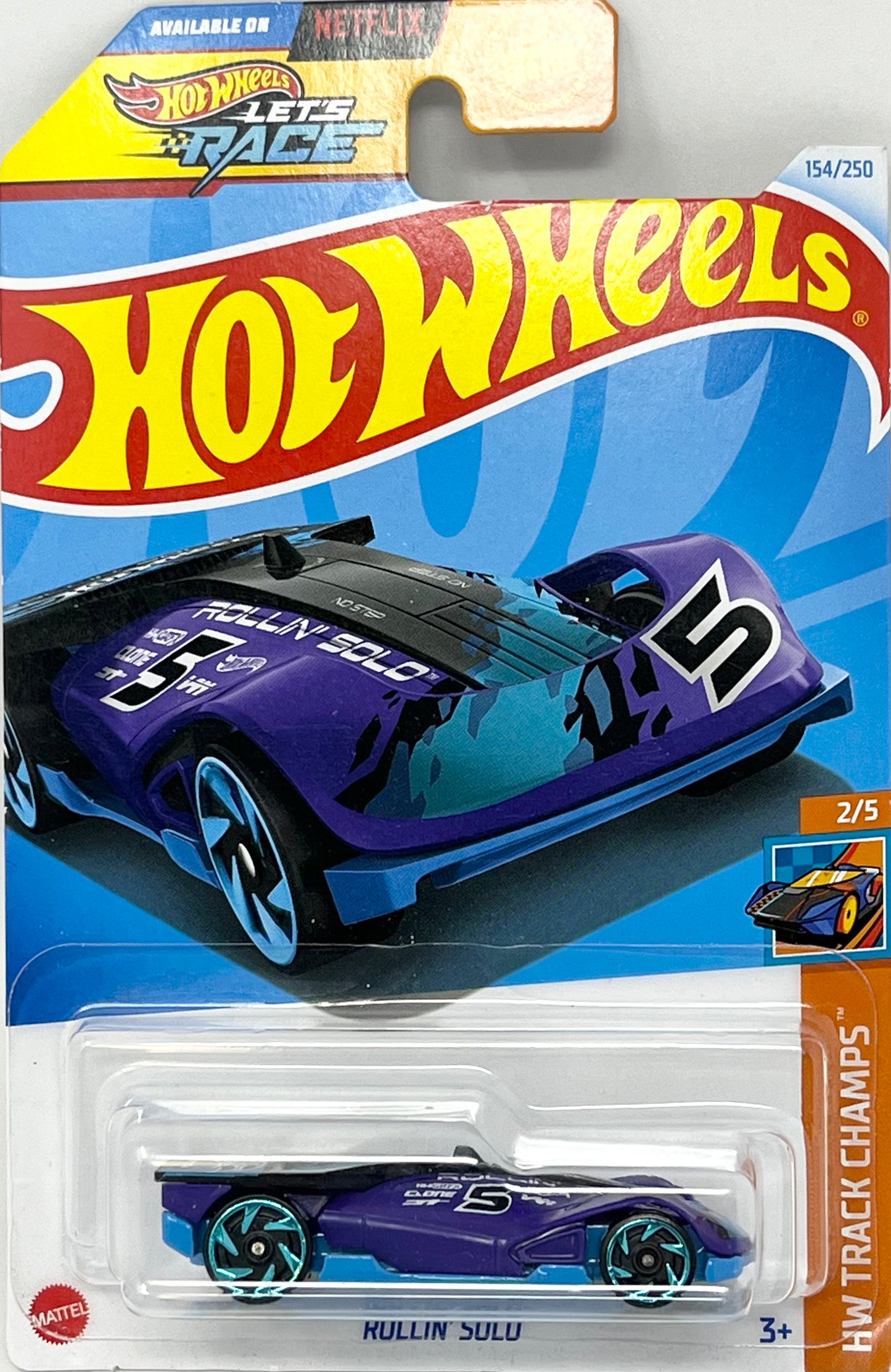 Hot Wheels Let’s Race Rollin’ Solo Purple 154/250 HW Track Champs 2/5