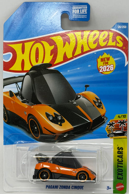 Hot Wheels Pagani Zonda Cinque (Orange) 26/250 HW Exoticars 4/10
