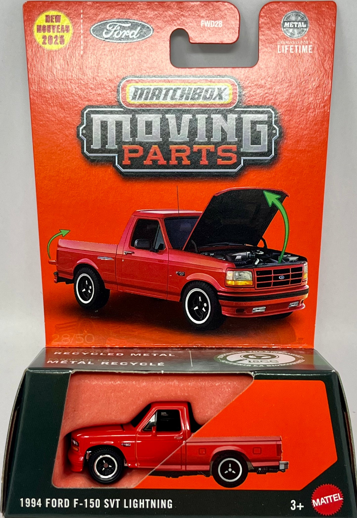 Matchbox Moving Parts 1994 Ford F-150 SVT Lightning (Red)