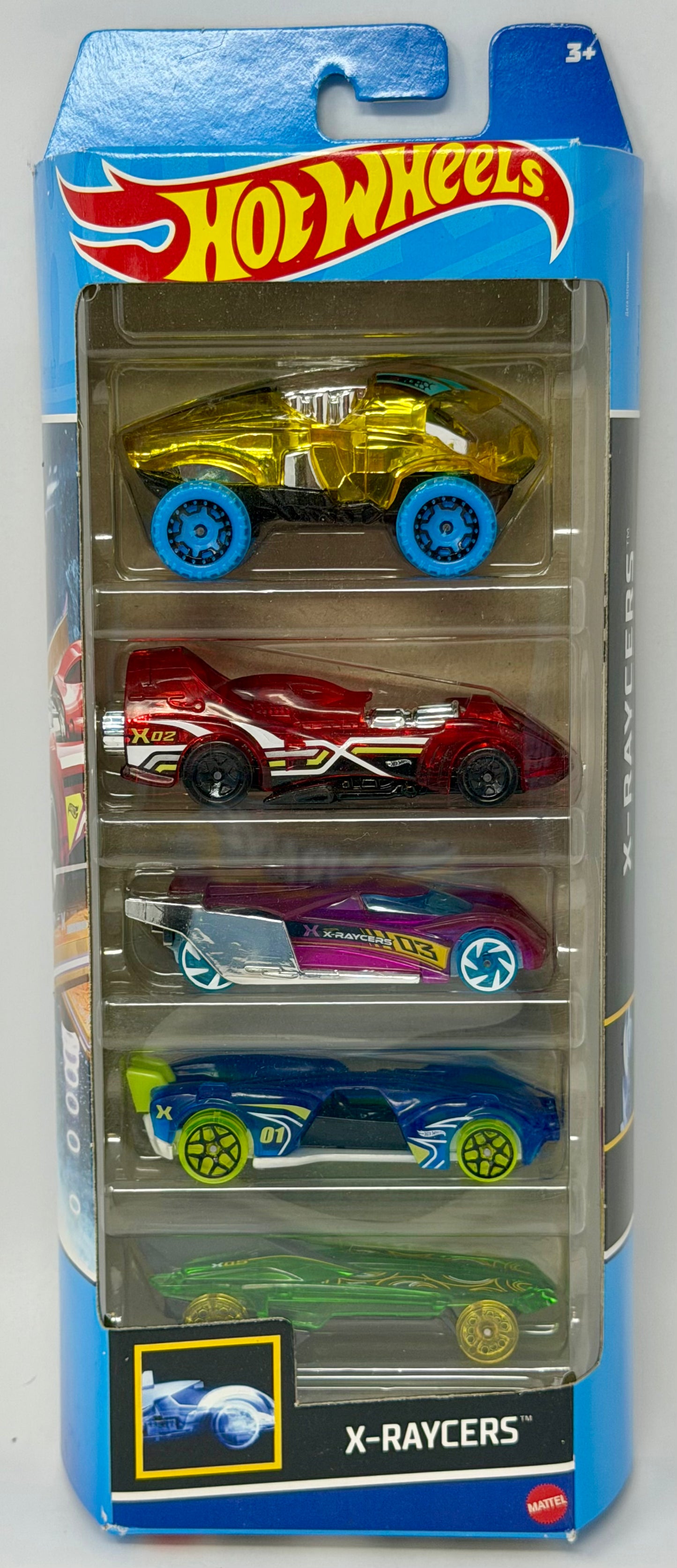 Hot Wheels X-Raycers 5-Pack BEAT ALL • LINDSTER PROTOTYPE • POWER ROCKET • SLIDE KICK • HW FORMULA SOLAR
