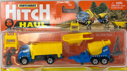Matchbox Hitch & Haul Metal Vehicle - CONSTRUCTION ZONE (Tilt 'N' Tip & YELLOW Cement Mixer)